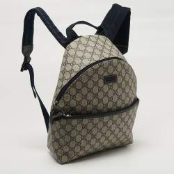 Pre Owned حقيبة ظهر غوتشي من قماش GG سوبرم ب لون كحلي/بيج
