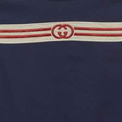 مملوكة مسبقًا Gucci Kids Blue GG Embroidered Cotton Sleeveless Dress 6Yrs