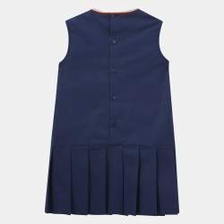 مملوكة مسبقًا Gucci Kids Blue GG Embroidered Cotton Sleeveless Dress 6Yrs