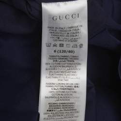 مملوكة مسبقًا Gucci Kids Blue GG Embroidered Cotton Sleeveless Dress 6Yrs