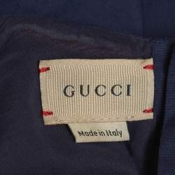 مملوكة مسبقًا Gucci Kids Blue GG Embroidered Cotton Sleeveless Dress 6Yrs