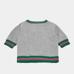Pre Owned Gucci Kids Grey Sequin Diamond Neoprene Sweater 6Yrs