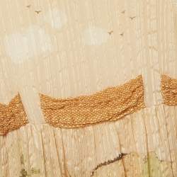 Pre Owned Gucci Kids Cream Printed Silk Ruffled Dress 6Yrs