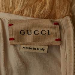 Pre Owned Gucci Kids Cream Printed Silk Ruffled Dress 6Yrs