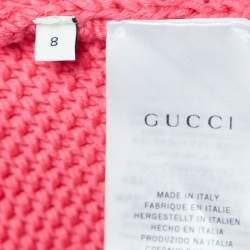 Pre Owned Gucci Pink Cable Knit Buttoned Cardigan (8 Yrs)