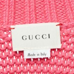 Pre Owned Gucci Pink Cable Knit Buttoned Cardigan (8 Yrs)