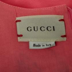 Gucci Neon Pink Crystal Embellished Tulle Tiger Dress (10 Yrs)