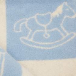 Pre Owned Hermès Blue Wool & Cashmere Adada Avalon Baby Blanket
