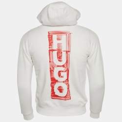 Hugo Boss Kids White Printed Cotton Hoodie 12 Yrs 