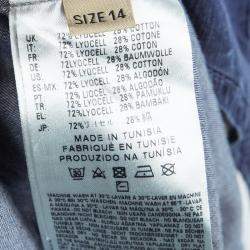 John Galliano Kids Indigo Washed Faded Effect Denim Tie Bottom Shirt 14 Yrs