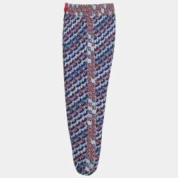 Kenzo Kids Blue/Red Printed Crepe Track Pants 8 Yrs 