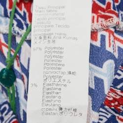 Kenzo Kids Blue/Red Printed Crepe Track Pants 8 Yrs 