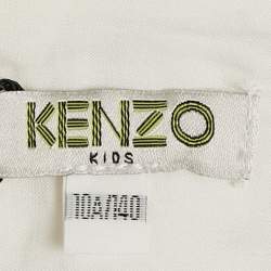 Kenzo White Lurex Jacquard Flounce Dress 10 Yrs