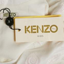 Kenzo White Lurex Jacquard Flounce Dress 10 Yrs