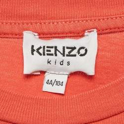 Kenzo Kids Red Tiger Logo Print Jersey T-Shirt 4 Yrs