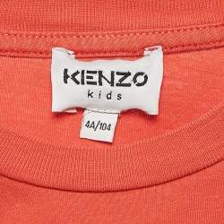 Kenzo Kids Red Tiger Logo Print Jersey T-Shirt 4 Yrs