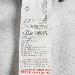 Pre Owned Kenzo kids Grey /Navy Blue Tiger Striped Cotton Drawstring Shorts 8Yrs