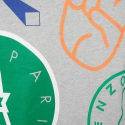 Pre Owned Kenzo Kids Grey Printed Cotton Knit Sweatshirt 6Yrs