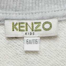 Pre Owned Kenzo Kids Grey Printed Cotton Knit Sweatshirt 6Yrs