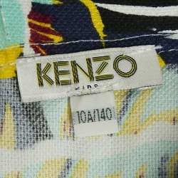 Kenzo Kids Multicolor Abstract Print Cotton Skirt 10 Yrs