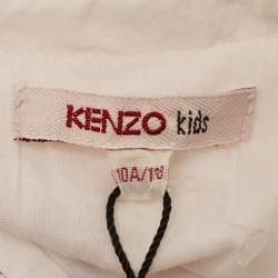 Kenzo White Embroidered Cotton Sleeveless Top 10 Yrs
