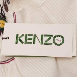 Kenzo White Embroidered Cotton Sleeveless Top 10 Yrs