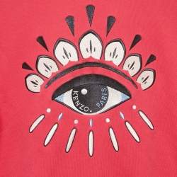 Kenzo Pink Eye Logo Embroidered Cotton Knit Sweatshirt 10 Yrs