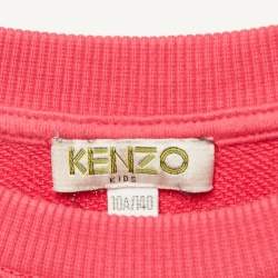 Kenzo Pink Eye Logo Embroidered Cotton Knit Sweatshirt 10 Yrs