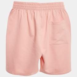Pre Owned Kenzo Pink Logo Embroidered Cotton Knit Shorts 12 Yrs