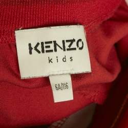 مملوكة مسبقًا Kenzo Kids Red Leopard Print Cotton Joggers 6 Yrs