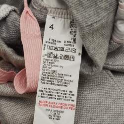 Pre Owned Kenzo Kids Grey Logo Applique Cotton Joggers 4Yrs