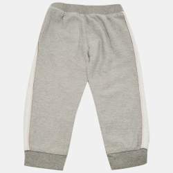 Pre Owned Kenzo Kids Grey Logo Applique Cotton Joggers 4Yrs