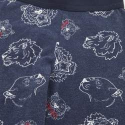 Pre Owned Kenzo Kids Blue Logo Print Jersey Leggings 5Yrs
