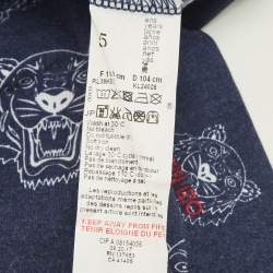 Pre Owned Kenzo Kids Blue Logo Print Jersey Leggings 5Yrs