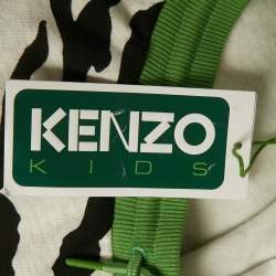 Pre Owned Kenzo Kids Black / White Animal Print Tiger Applique Cotton Skirt 10Yrs  