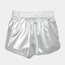 Pre Owned Kenzo Kids Metallic Coated Synthetic Drawstring Shorts 6Yrs