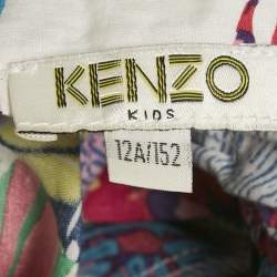 Pre Owned Kenzo Kids Multicolor Floral Print Cotton Dress 12Yrs
