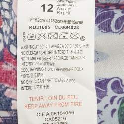 Pre Owned Kenzo Kids Multicolor Floral Print Cotton Dress 12Yrs