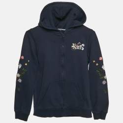 Kith Kids Navy Blue Floral Embroidered Cotton Zip-Up Jacket 10/12 Yrs 