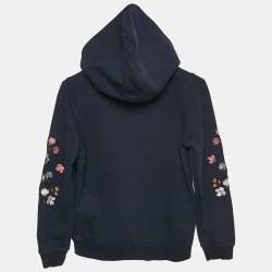 Kith Kids Navy Blue Floral Embroidered Cotton Zip-Up Jacket 10/12 Yrs 