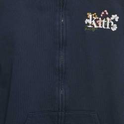 Kith Kids Navy Blue Floral Embroidered Cotton Zip-Up Jacket 10/12 Yrs 