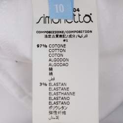 Pre Owned Lanvin White Bermudas Stretch Cotton Shorts 10 Yrs