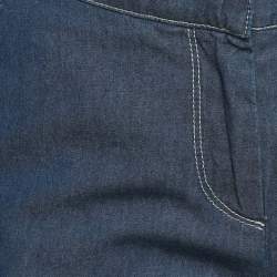Pre Owned Lanvin Kids Blue Pocket Embroidered Chambray Shorts 14Yrs
