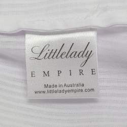 Pre Owned Little Lady Empire Kids White Stripe Cotton Pearl Button Detail Blouse 8 Yrs