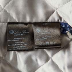 Pre Owned Loro Piana Kids Midnight Blue Cashmere Fox Fur Trimmed Detachable Hood Zip-Up Jacket 12 Yrs