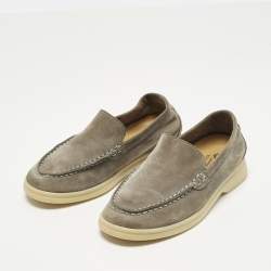 مملوكة مسبقًا حذاء لوفر زحف صيفي لورو بيانا شامواه رمادي مقاس 28