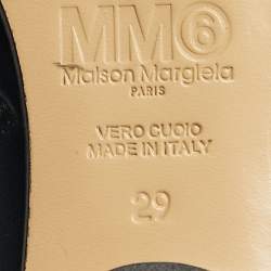 Pre Owned حذاء جزمة بكعب مارتن مارجيلا جلد أسود مقاس 29