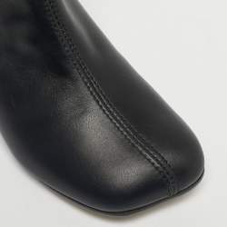 Pre Owned حذاء ج زمة بكعب مارتن مارجيلا جلد أسود مقاس 29