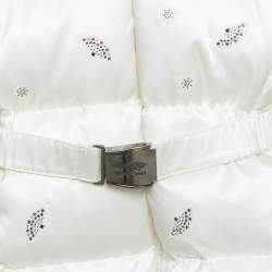 مملوكة مسبقًا Manudieci Kids Ecru Embellished Detail Synthetic Detachable Hood Down Jacket 10Y