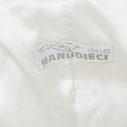 مملوكة مسبقًا Manudieci Kids Ecru Embellished Detail Synthetic Detachable Hood Down Jacket 10Y